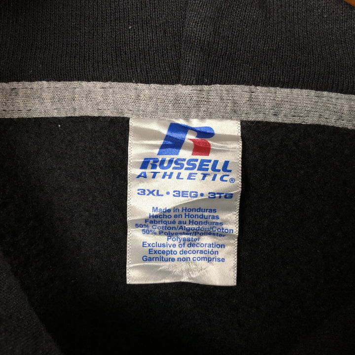Russell plain blank sweatshirt/hoodie, men's size XXXL cotton black type Vintage Second Hand