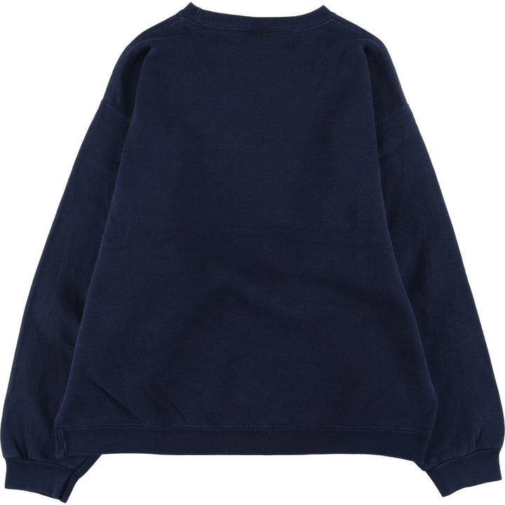 PLUMA HEAVYWEIGHT Solid Color Blank Sweatshirt, Men's Size XL cotton navy blue type Vintage Second Hand