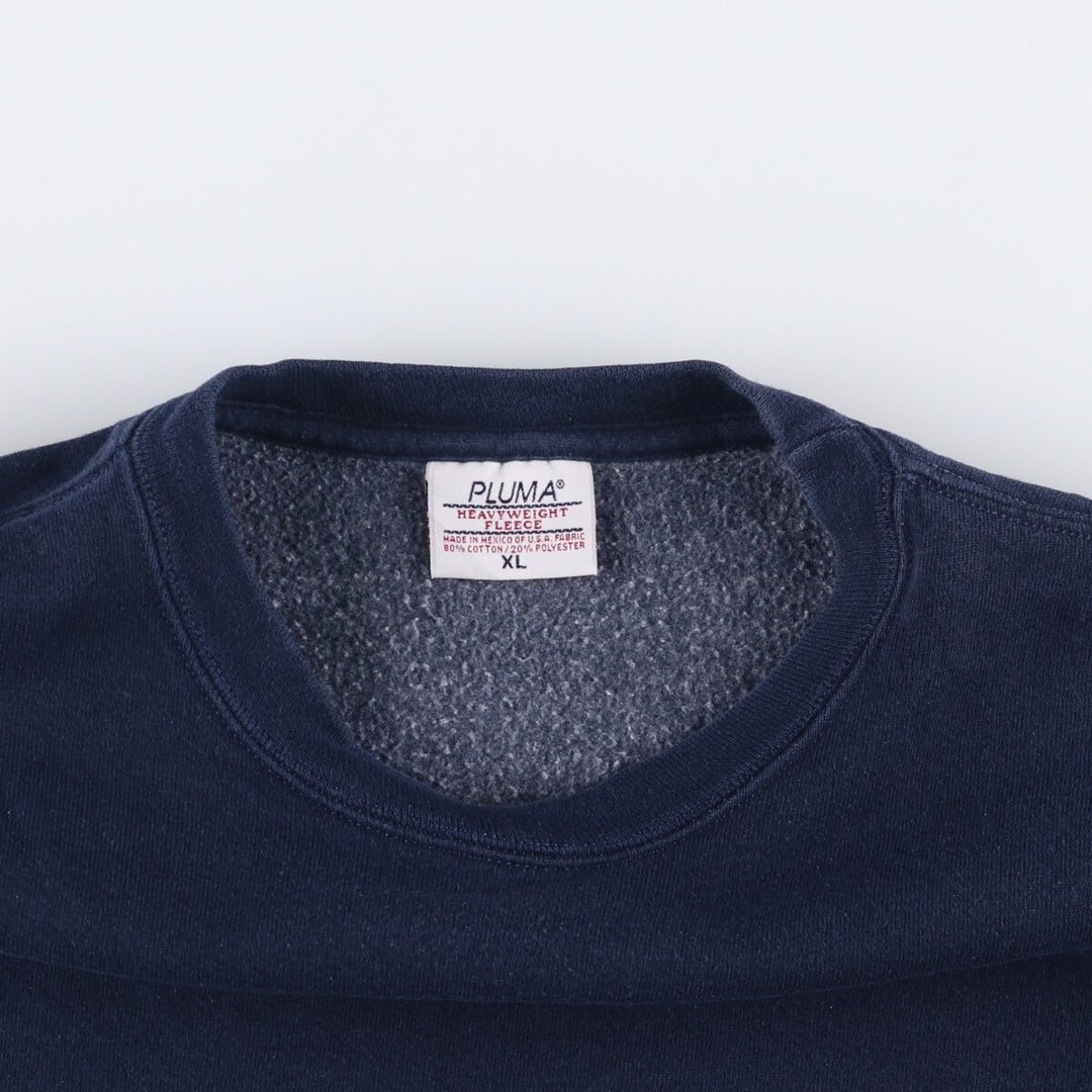 PLUMA HEAVYWEIGHT Solid Color Blank Sweatshirt, Men's Size XL cotton navy blue type Vintage Second Hand