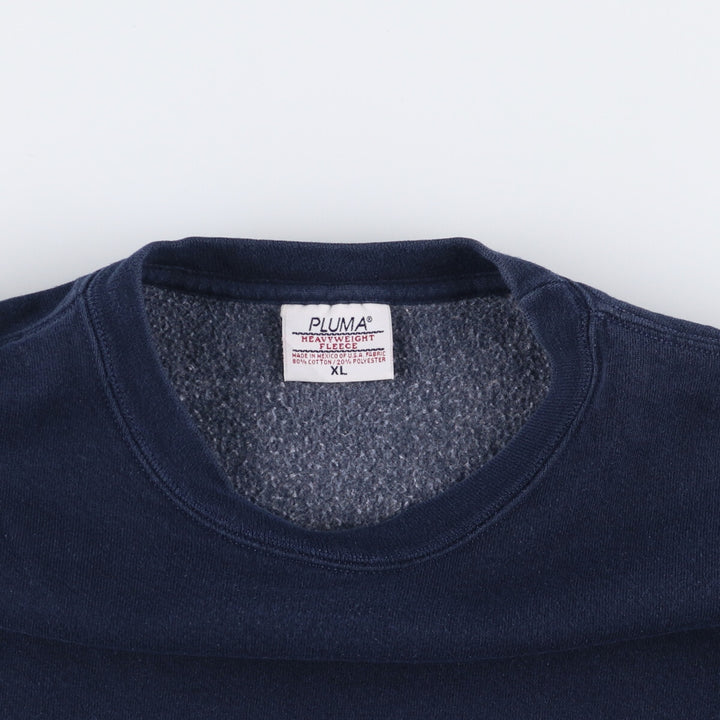 PLUMA HEAVYWEIGHT Solid Color Blank Sweatshirt, Men's Size XL cotton navy blue type Vintage Second Hand