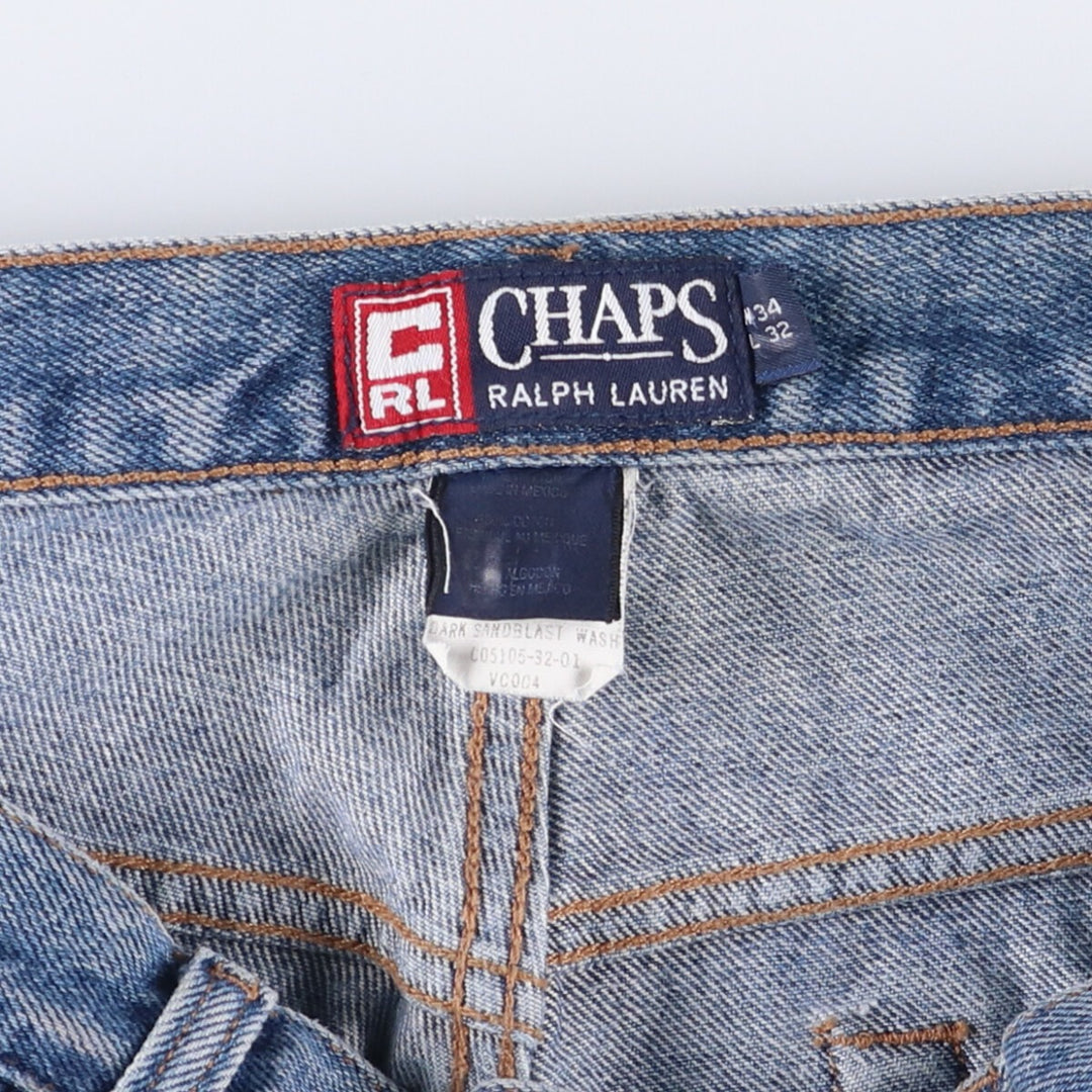 Ralph Lauren CHAPS straight denim pants, men's size W34 cotton blue type Vintage Second Hand