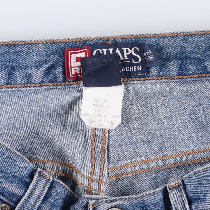 Ralph Lauren CHAPS straight denim pants, men's size W34 cotton blue type Vintage Second Hand