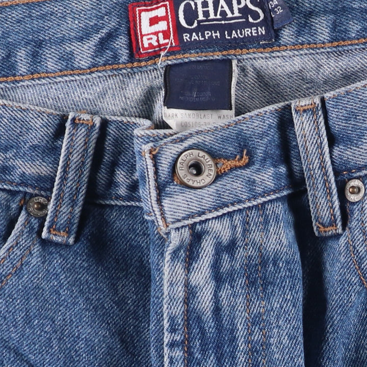 Ralph Lauren CHAPS straight denim pants, men's size W34 cotton blue type Vintage Second Hand