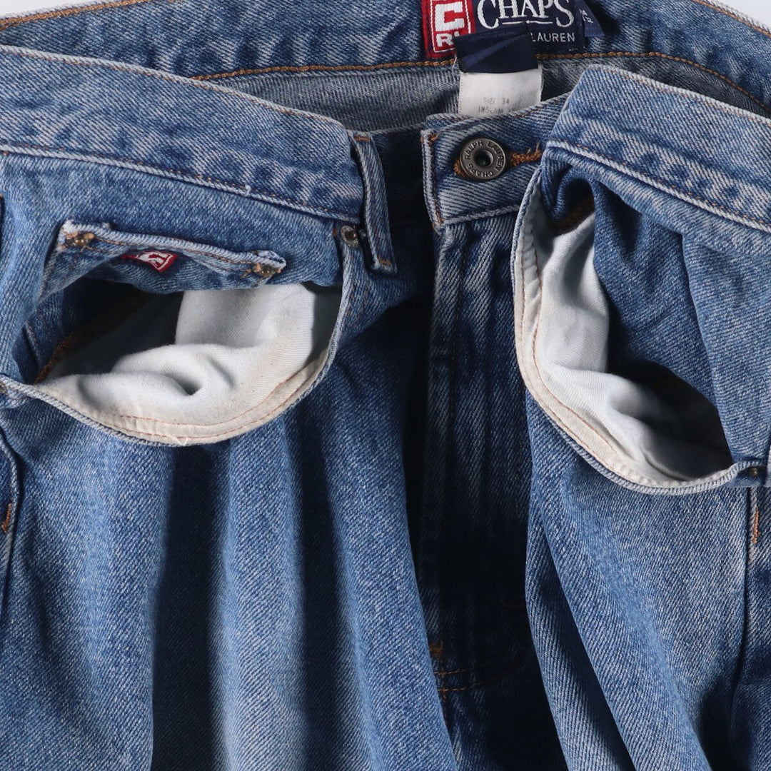 Ralph Lauren CHAPS straight denim pants, men's size W34 cotton blue type Vintage Second Hand