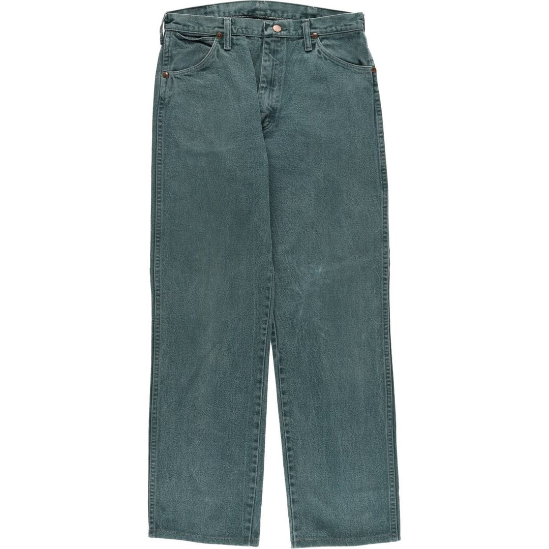 80s-90'S Wrangler Straight Denim Pants, Made in USA, Women's XL (equivalent to W32), Vintage cotton green type Vintage Second Hand