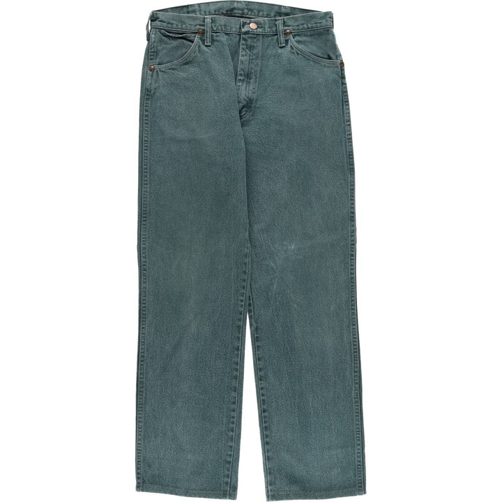 80s-90'S Wrangler Straight Denim Pants, Made in USA, Women's XL (equivalent to W32), Vintage cotton green type Vintage Second Hand