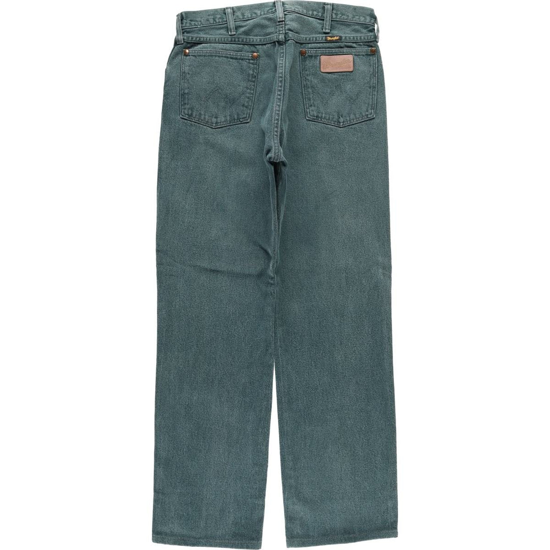 80s-90'S Wrangler Straight Denim Pants, Made in USA, Women's XL (equivalent to W32), Vintage cotton green type Vintage Second Hand