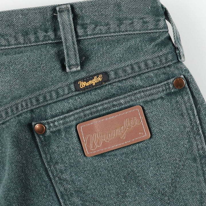 80s-90'S Wrangler Straight Denim Pants, Made in USA, Women's XL (equivalent to W32), Vintage cotton green type Vintage Second Hand