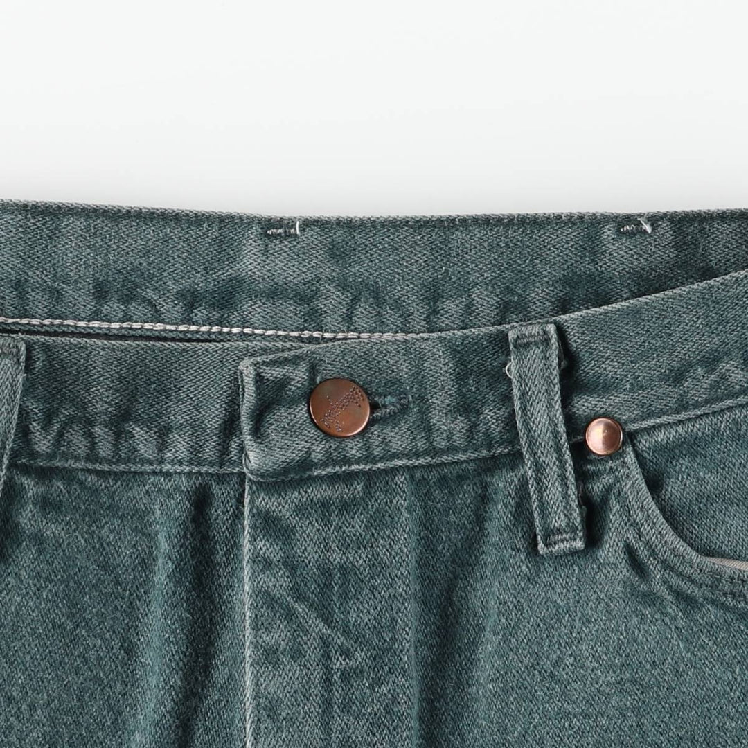 80s-90'S Wrangler Straight Denim Pants, Made in USA, Women's XL (equivalent to W32), Vintage cotton green type Vintage Second Hand