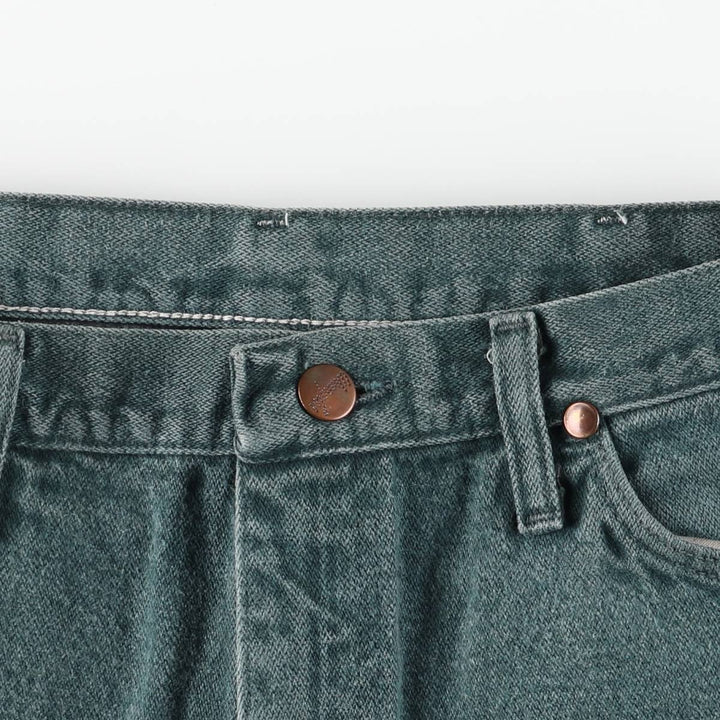 80s-90'S Wrangler Straight Denim Pants, Made in USA, Women's XL (equivalent to W32), Vintage cotton green type Vintage Second Hand