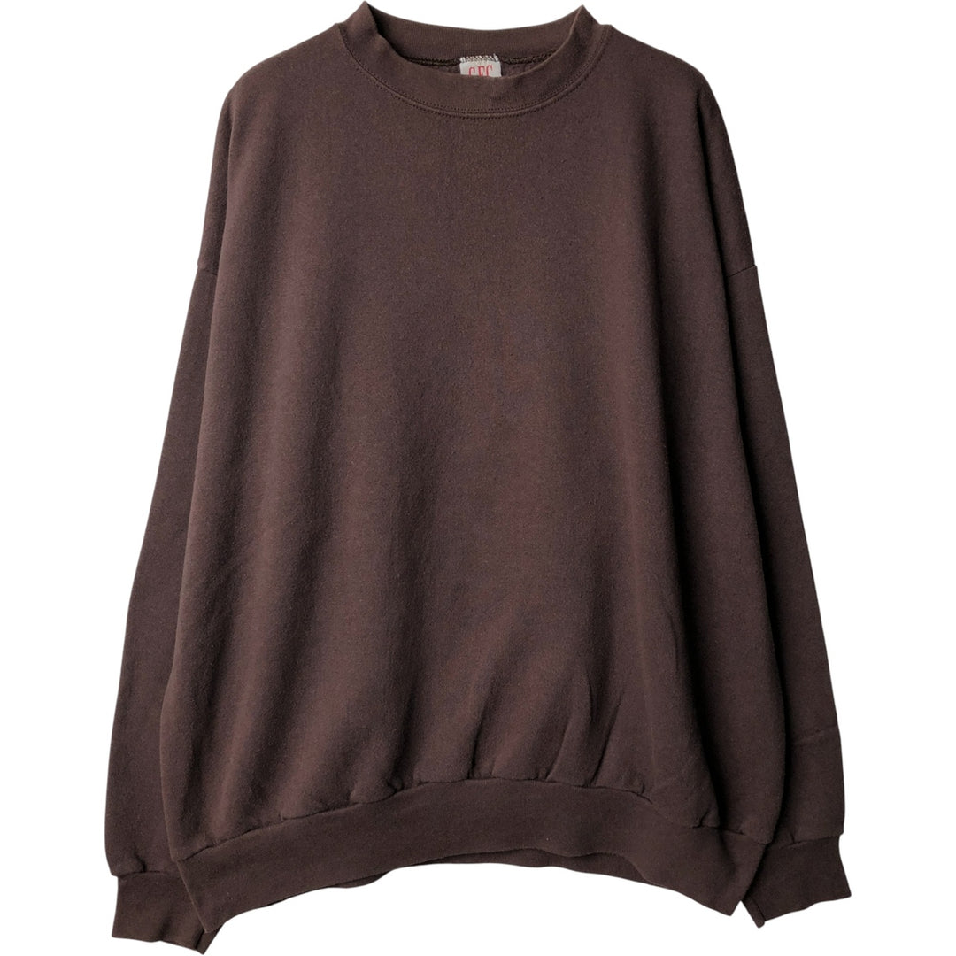 Vintage GFC SPORT plain blank sweatshirt, made in the USA, men's size XXL. cotton brown type Vintage Second Hand