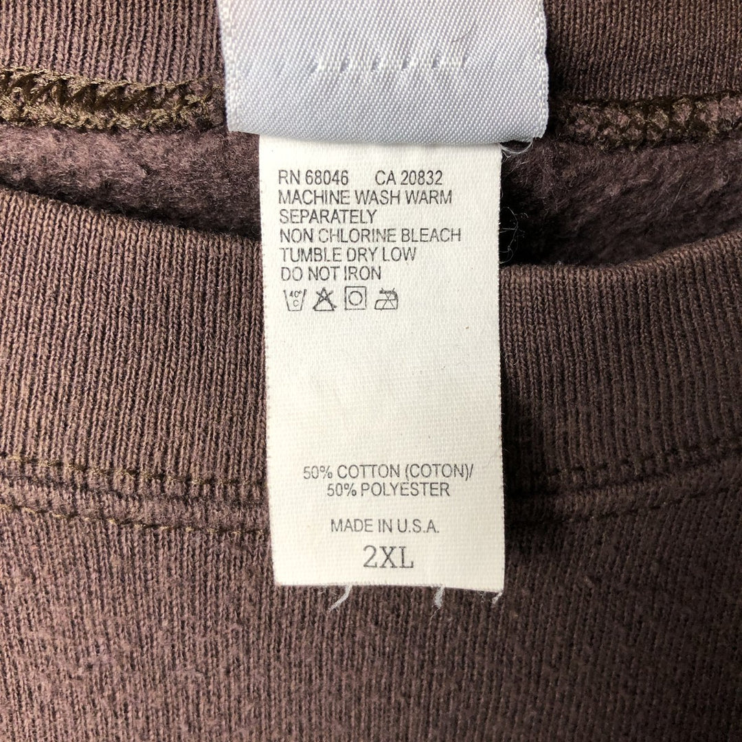 Vintage GFC SPORT plain blank sweatshirt, made in the USA, men's size XXL. cotton brown type Vintage Second Hand