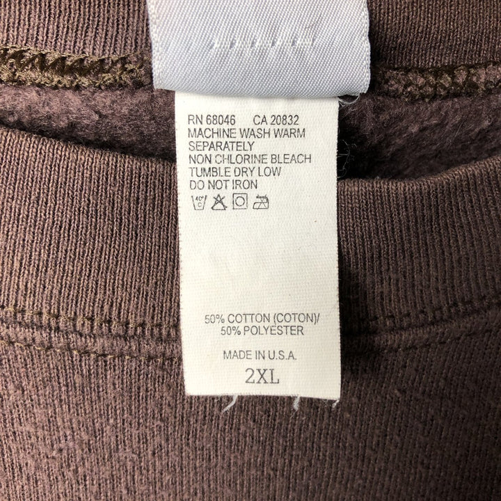 Vintage GFC SPORT plain blank sweatshirt, made in the USA, men's size XXL. cotton brown type Vintage Second Hand
