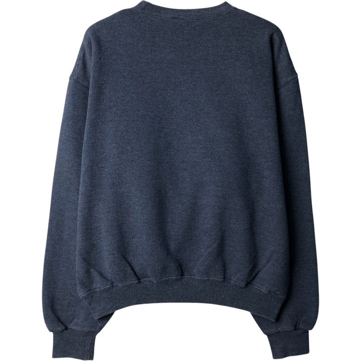 Vintage 90'S Russell plain blank sweatshirt, men's size L, with a V-neck gusset. polyester navy blue type Vintage Second Hand