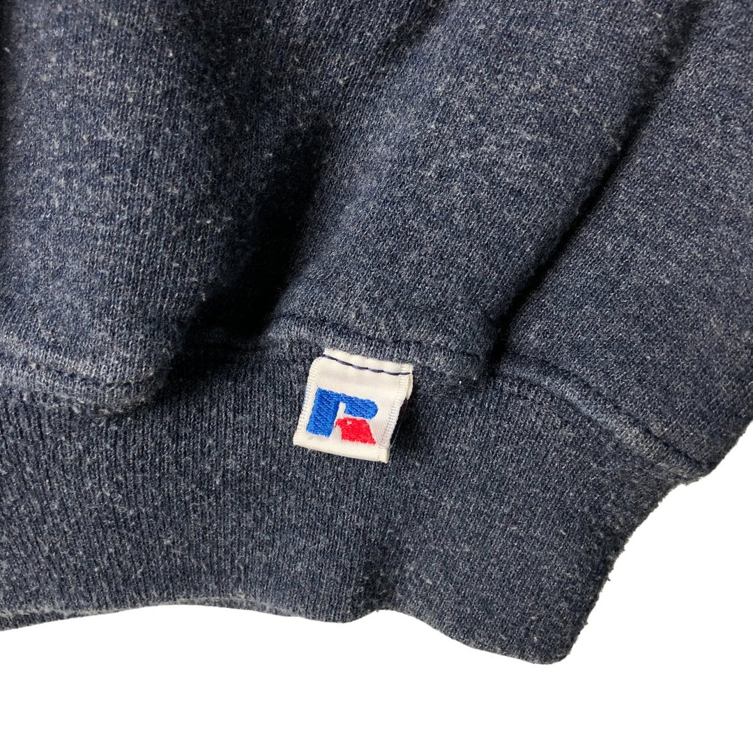 Vintage 90'S Russell plain blank sweatshirt, men's size L, with a V-neck gusset. polyester navy blue type Vintage Second Hand