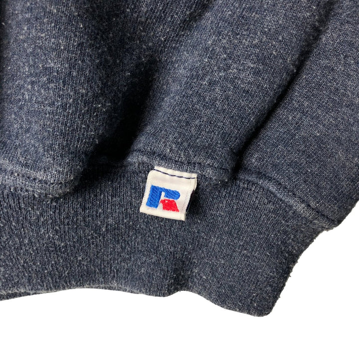 Vintage 90'S Russell plain blank sweatshirt, men's size L, with a V-neck gusset. polyester navy blue type Vintage Second Hand