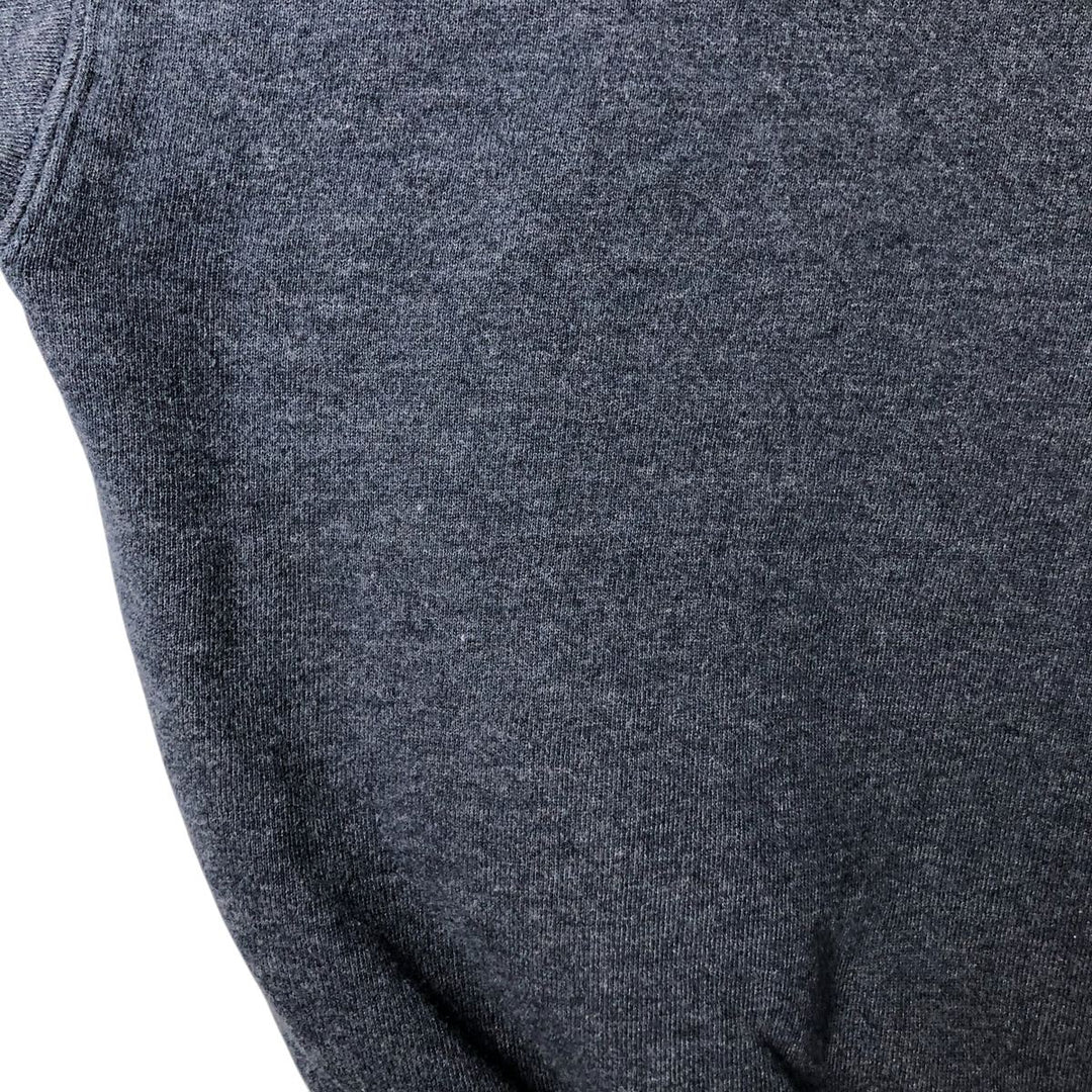 Vintage 90'S Russell plain blank sweatshirt, men's size L, with a V-neck gusset. polyester navy blue type Vintage Second Hand