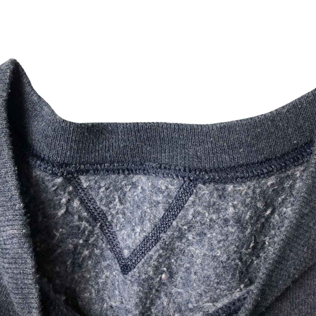 Vintage 90'S Russell plain blank sweatshirt, men's size L, with a V-neck gusset. polyester navy blue type Vintage Second Hand