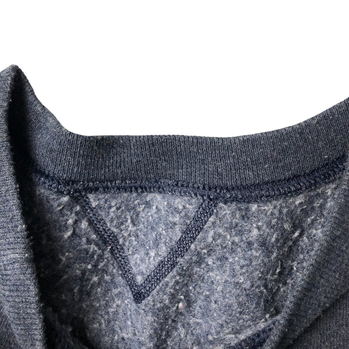Vintage 90'S Russell plain blank sweatshirt, men's size L, with a V-neck gusset. polyester navy blue type Vintage Second Hand