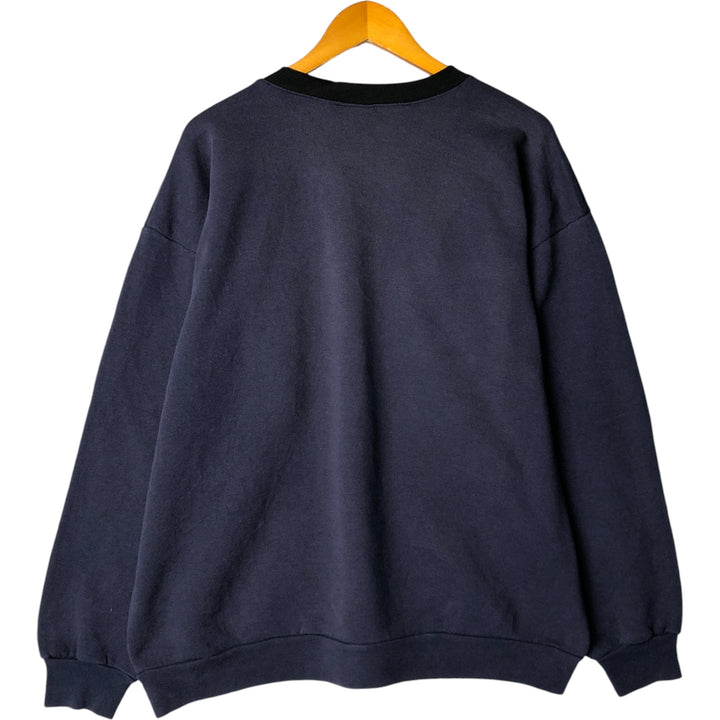 Vintage 90'S WON'S WEAR plain blank sweatshirt, made in the USA, men's size XXL polyester navy blue type Vintage Second Hand
