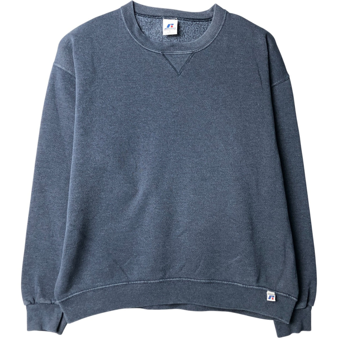 Vintage Russell plain blank sweatshirt, size L, men's size L polyester blue type Vintage Second Hand