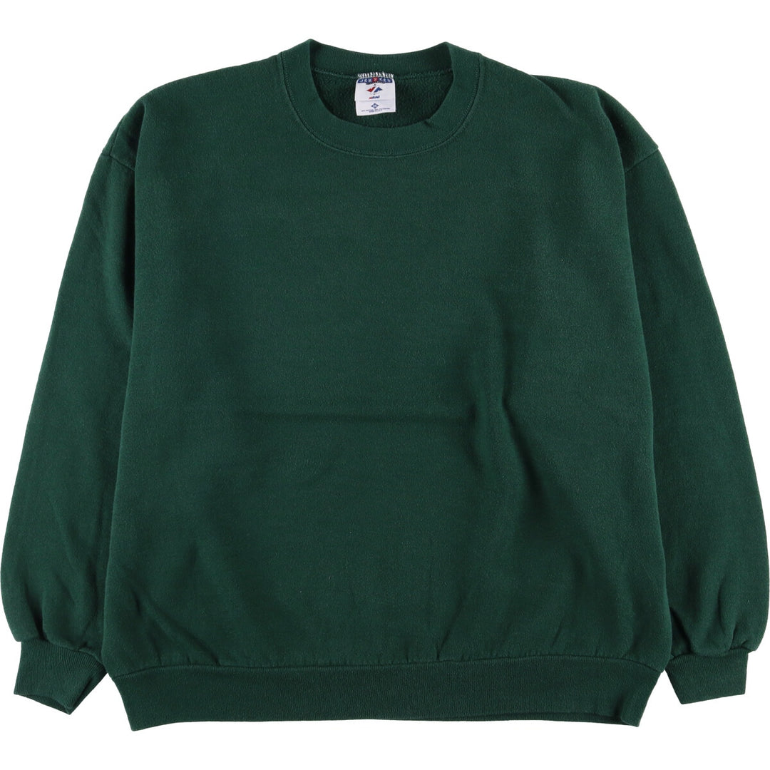90'S Jerzees Plain Blank Sweatshirt Trainer Made in USA Men's XXL Vintage cotton Green type dark green Vintage Second Hand