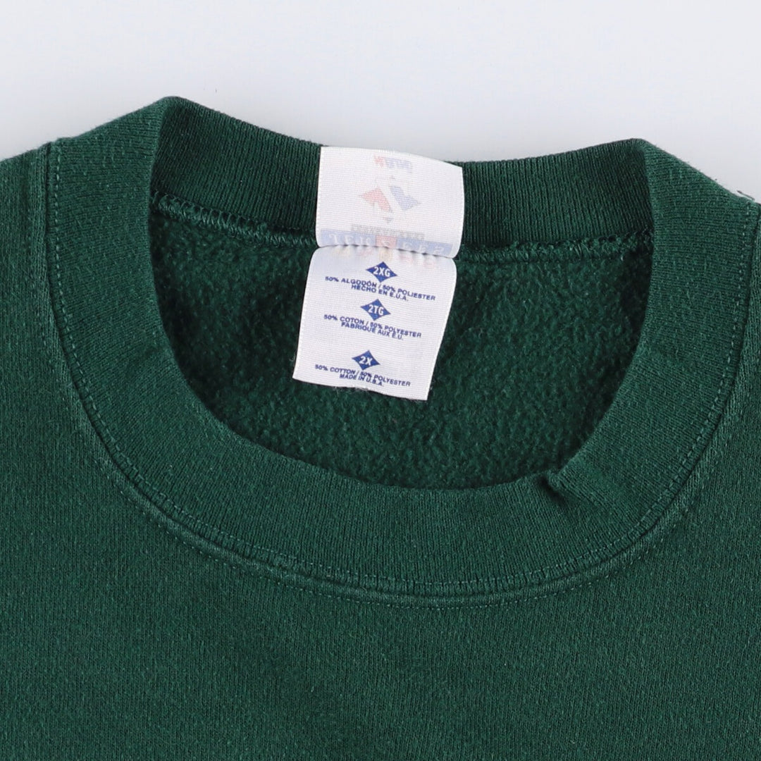 90'S Jerzees Plain Blank Sweatshirt Trainer Made in USA Men's XXL Vintage cotton Green type dark green Vintage Second Hand