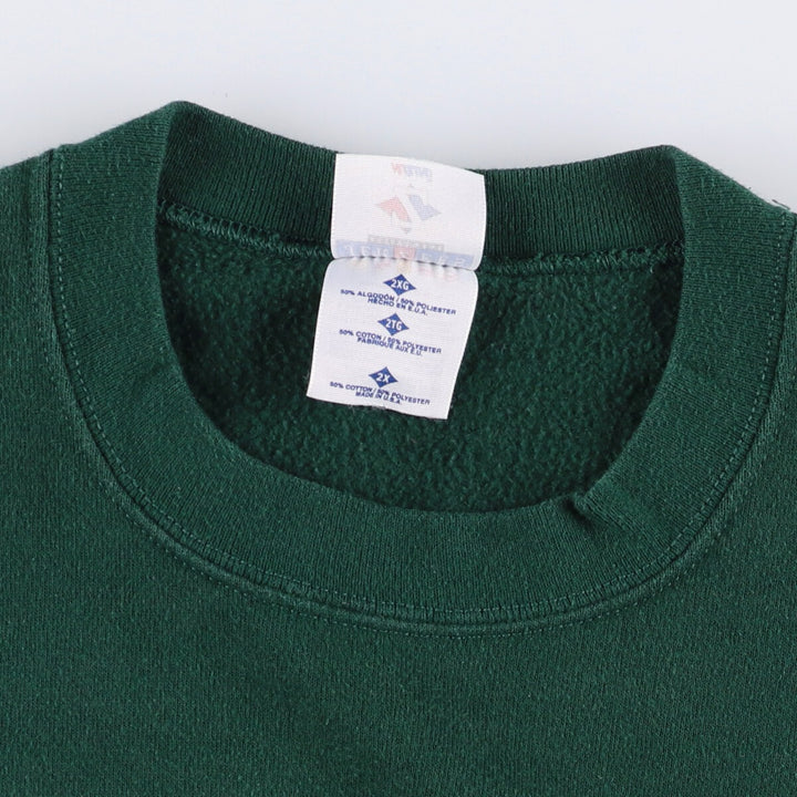 90'S Jerzees Plain Blank Sweatshirt Trainer Made in USA Men's XXL Vintage cotton Green type dark green Vintage Second Hand