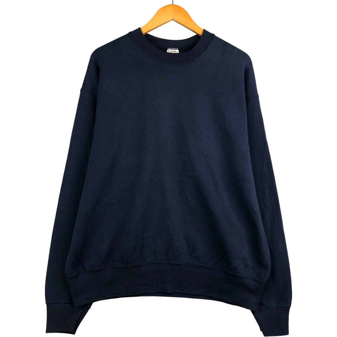 90'S BVD plain blank sweatshirt, sweatshirt, made in USA, men's XL size, vintage cotton navy blue type Vintage Second Hand