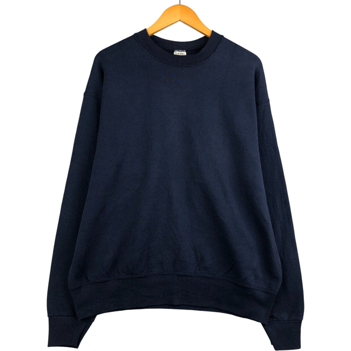 90'S BVD plain blank sweatshirt, sweatshirt, made in USA, men's XL size, vintage cotton navy blue type Vintage Second Hand