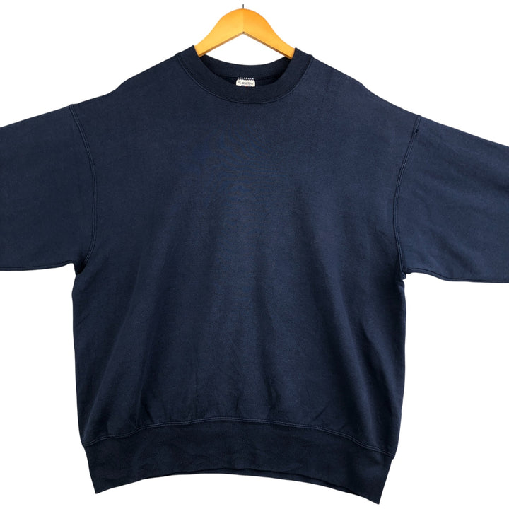 90'S BVD plain blank sweatshirt, sweatshirt, made in USA, men's XL size, vintage cotton navy blue type Vintage Second Hand