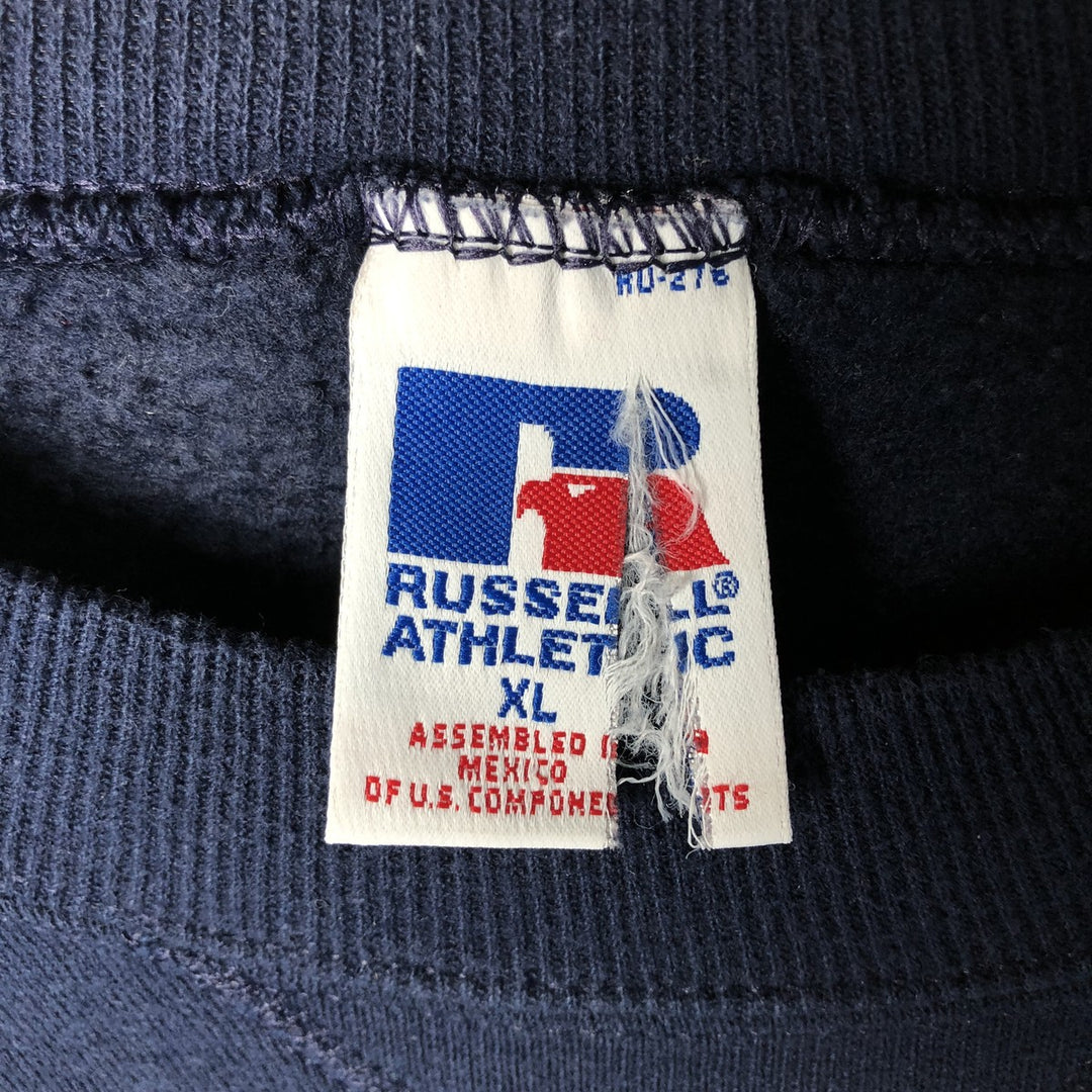 90'S Russell plain blank sweatshirt, sweatshirt, men's XL size, vintage cotton navy blue type Vintage Second Hand