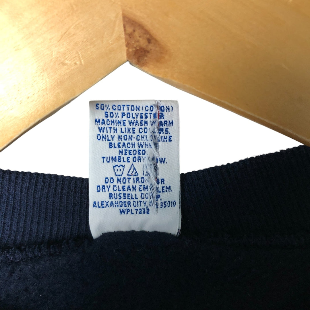 90'S Russell plain blank sweatshirt, sweatshirt, men's XL size, vintage cotton navy blue type Vintage Second Hand