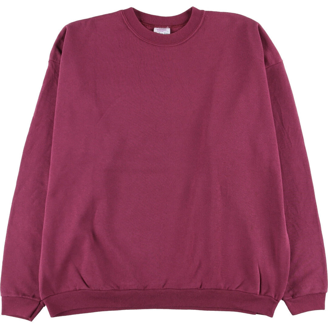 Fashion Gear Solid Color Blank Sweatshirt, Made in USA, Men's XXL cotton Red type red-purple Vintage Second Hand