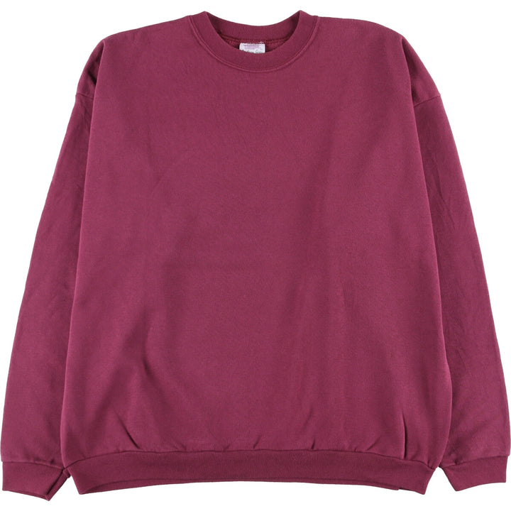 Fashion Gear Solid Color Blank Sweatshirt, Made in USA, Men's XXL cotton Red type red-purple Vintage Second Hand