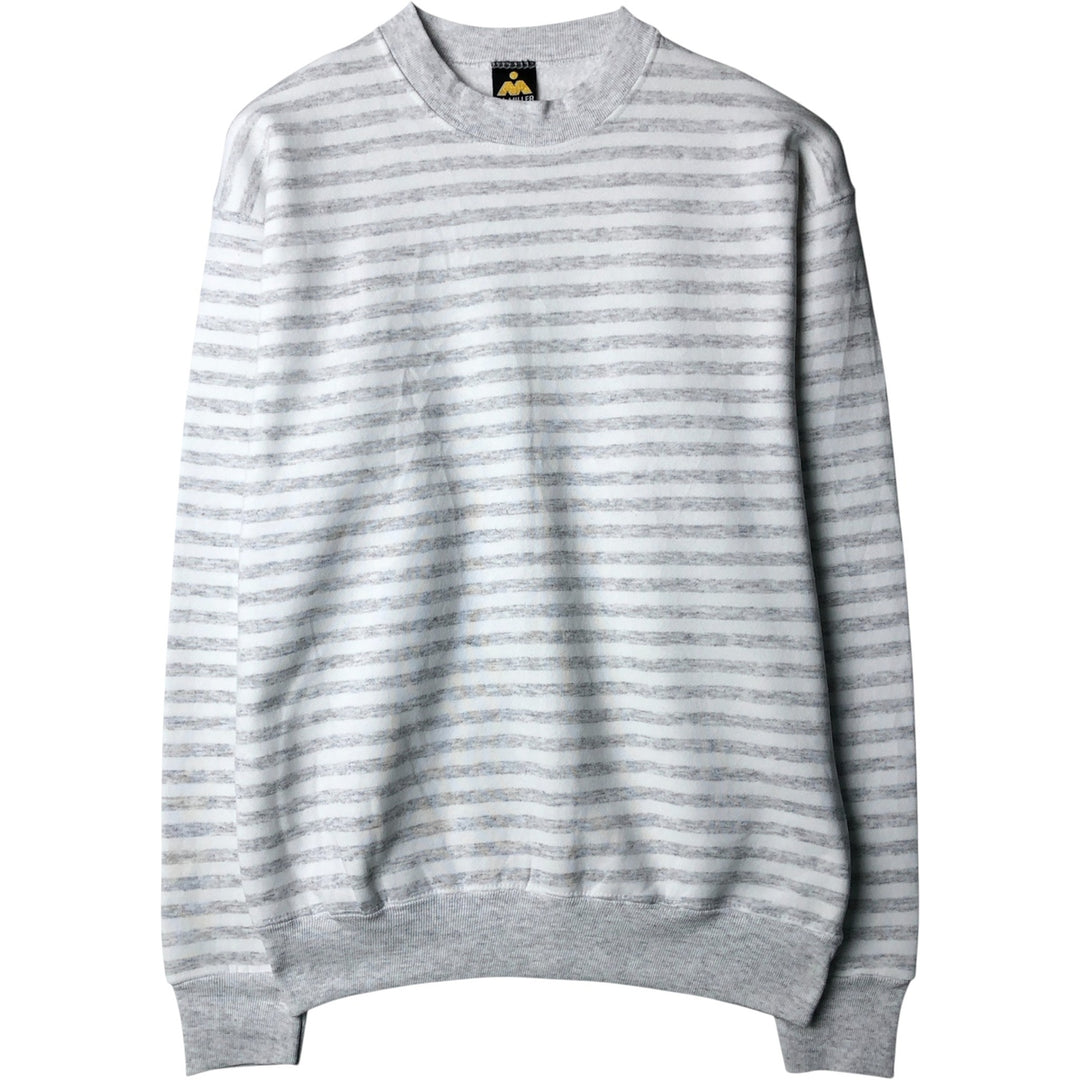 Vintage 90'S HLMILLER GOLD striped sweatshirt, USA-made, men's size M. cotton gray type Vintage Second Hand