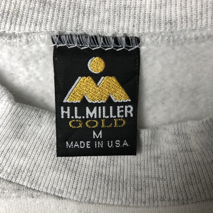 Vintage 90'S HLMILLER GOLD striped sweatshirt, USA-made, men's size M. cotton gray type Vintage Second Hand