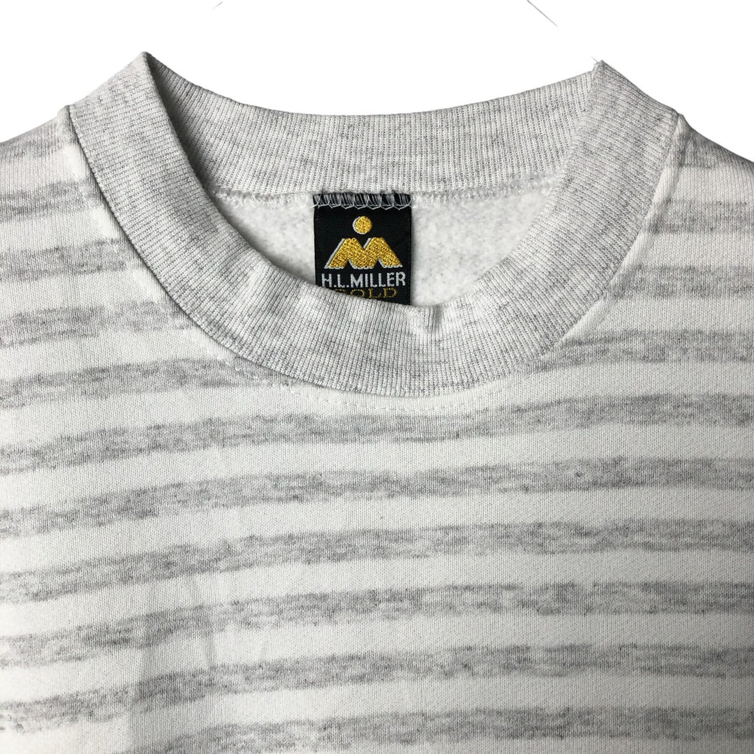 Vintage 90'S HLMILLER GOLD striped sweatshirt, USA-made, men's size M. cotton gray type Vintage Second Hand