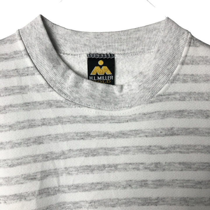 Vintage 90'S HLMILLER GOLD striped sweatshirt, USA-made, men's size M. cotton gray type Vintage Second Hand