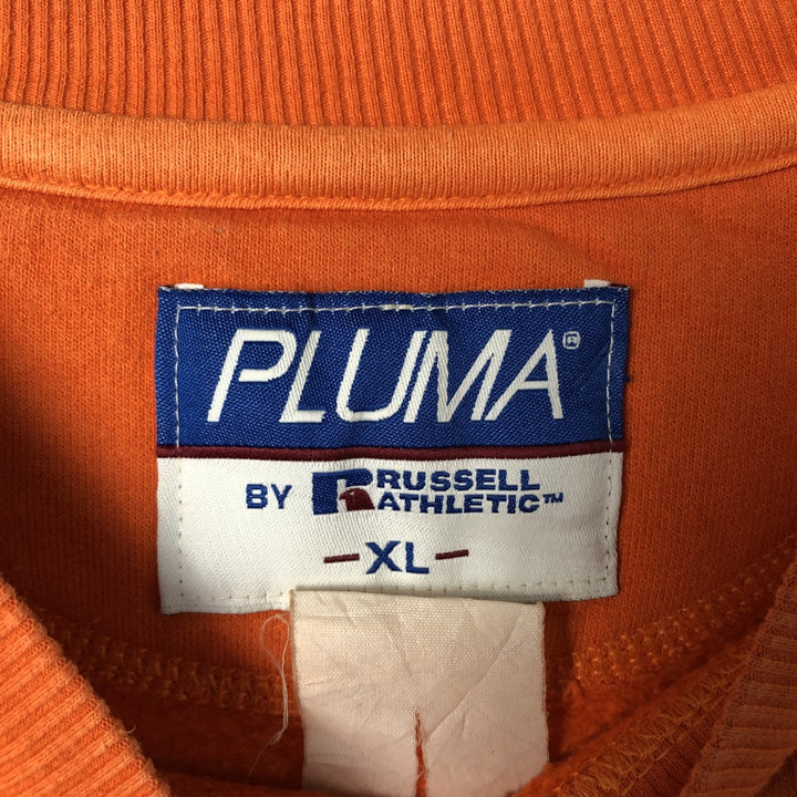 90'S Russell PLUMA plain blank sweatshirt, sweatshirt, men's XL size, vintage unclear orange type Vintage Second Hand