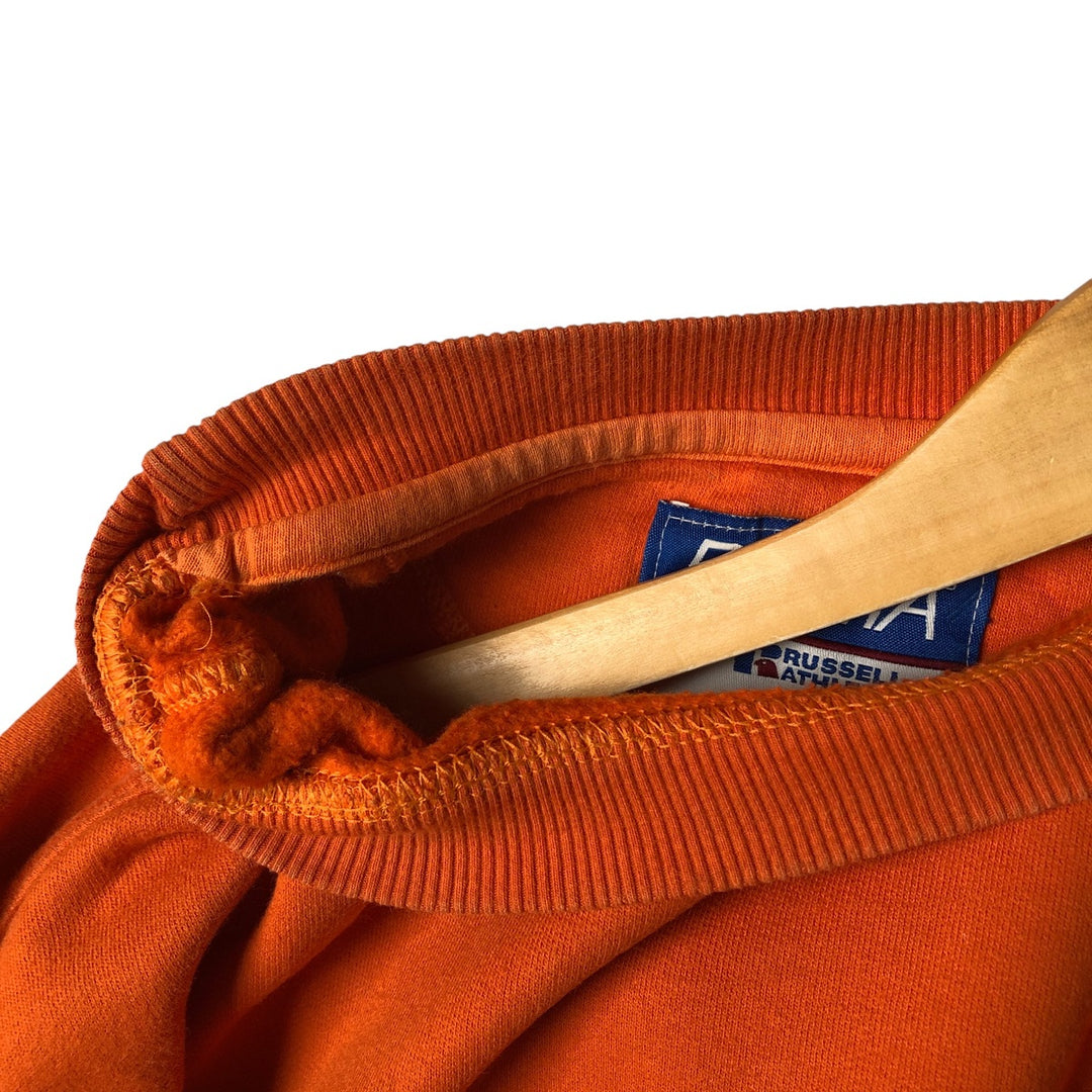 90'S Russell PLUMA plain blank sweatshirt, sweatshirt, men's XL size, vintage unclear orange type Vintage Second Hand