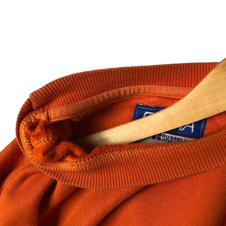 90'S Russell PLUMA plain blank sweatshirt, sweatshirt, men's XL size, vintage unclear orange type Vintage Second Hand