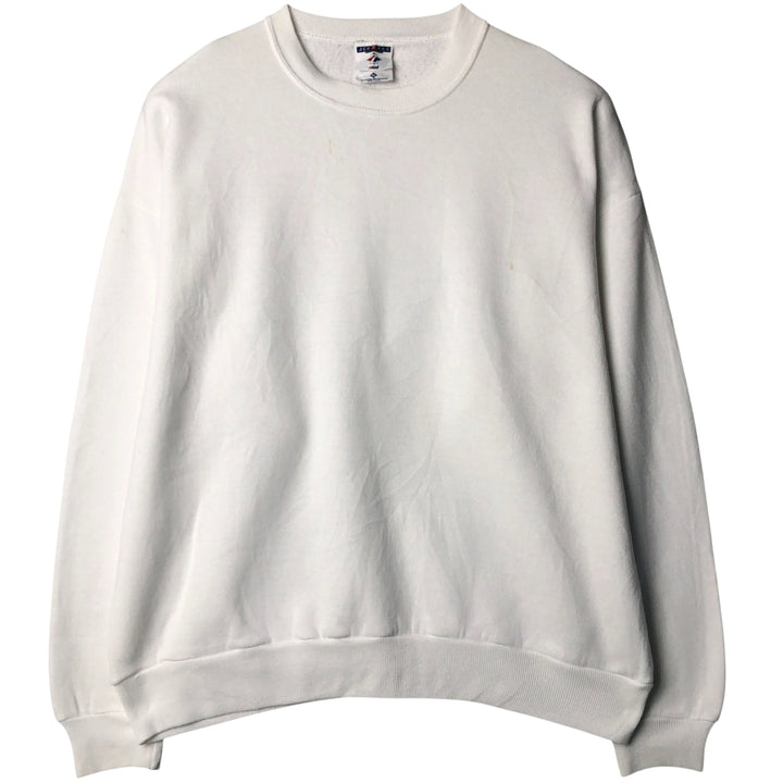 90'S Jerzees Plain Blank Sweatshirt Trainer Made in USA Men's XL Vintage cotton white type Vintage Second Hand