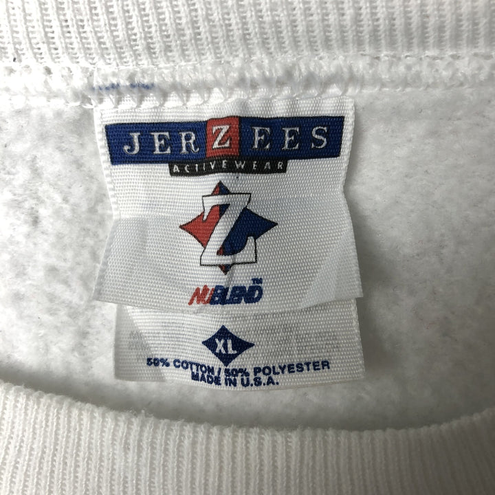 90'S Jerzees Plain Blank Sweatshirt Trainer Made in USA Men's XL Vintage cotton white type Vintage Second Hand