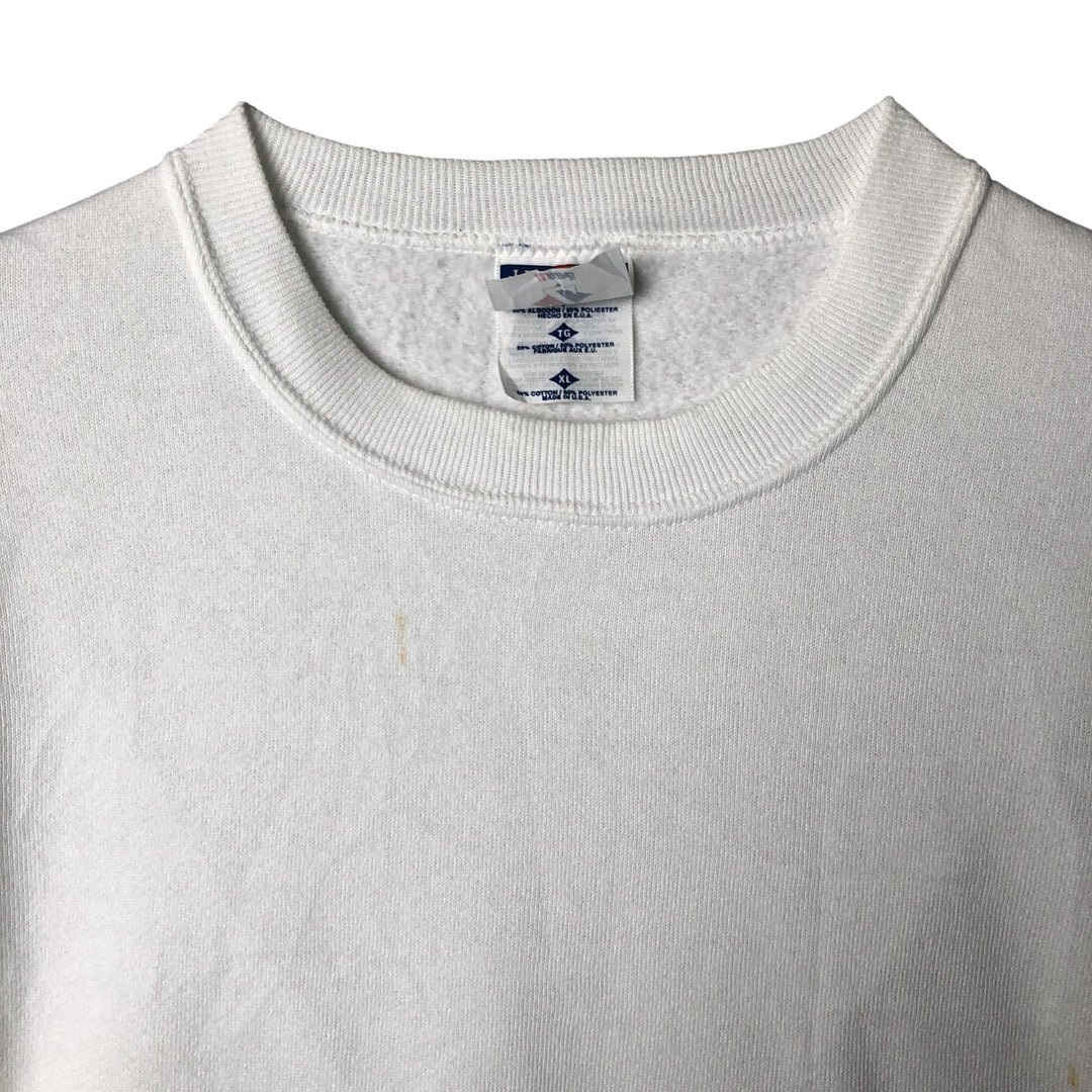 90'S Jerzees Plain Blank Sweatshirt Trainer Made in USA Men's XL Vintage cotton white type Vintage Second Hand