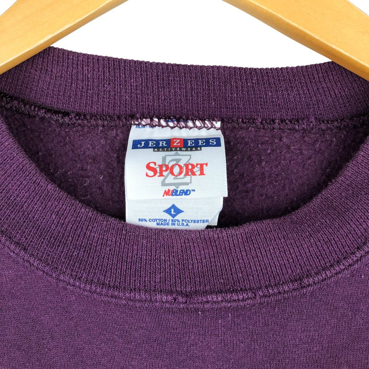 90'S Jerzees Plain Blank Sweatshirt Trainer Made in USA Men's Size L Vintage cotton purple type Vintage Second Hand