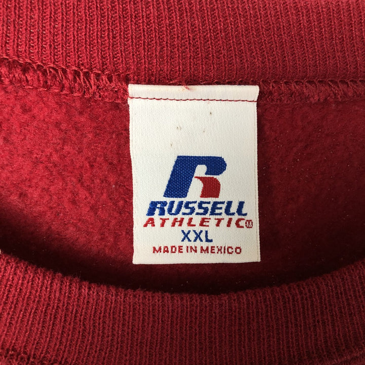 2000'S - Russell plain blank sweatshirt, men's size XXL cotton red type Vintage Second Hand