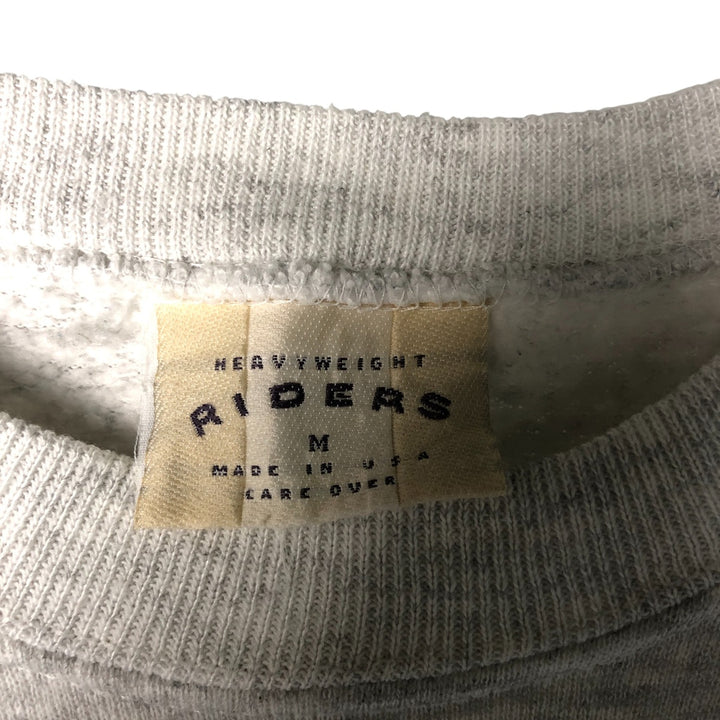 Vintage 90'S RIDERS plain blank sweatshirt, made in the USA, size M, men's. unclear pale white type Vintage Second Hand