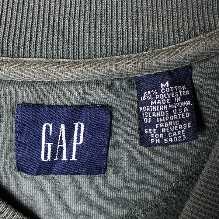 90'S GAP Old Gap Plain Blank Sweatshirt Trainer Men's M Size Vintage cotton Khaki type sage green Vintage Second Hand