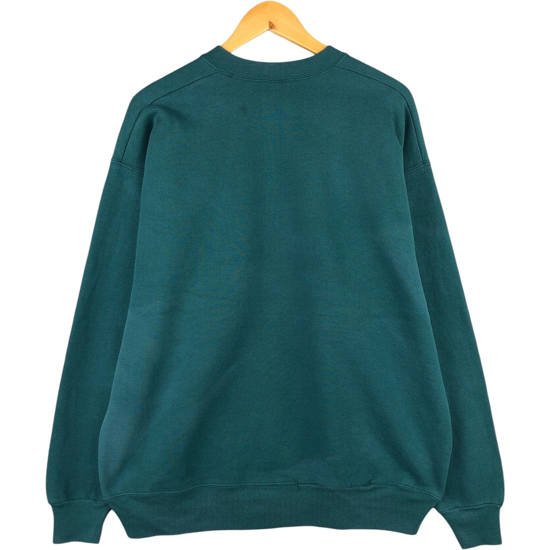 Vintage 90'S MUNSINGWEAR plain blank sweatshirt, made in the USA, men's size XL cotton Green type dark green Vintage Second Hand